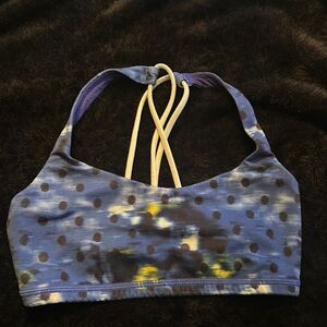 Lululemon Blue Energy Bra with Polka Dots